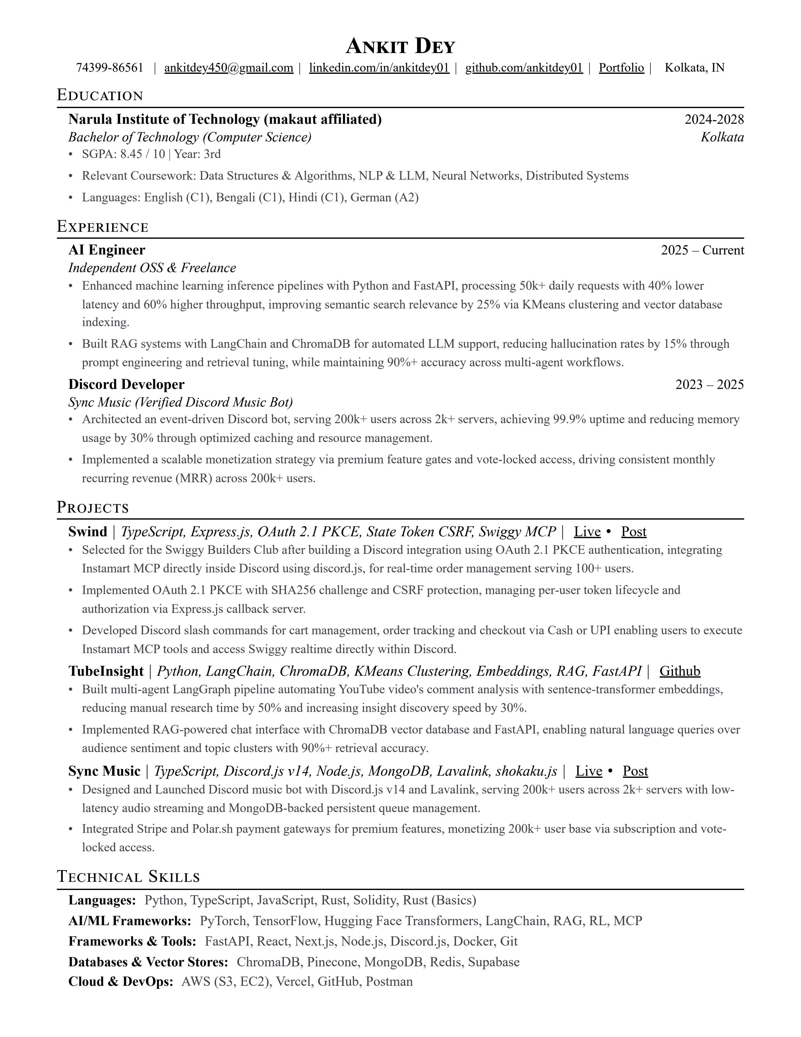 Ankit resume preview